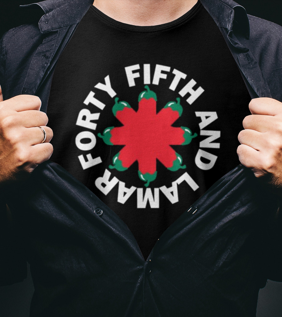 Forty Fifth And Lamar Red Green Starburst T-Shirt