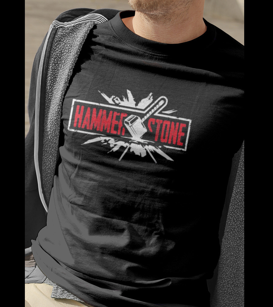 HAMMER STONE Burst Impact Graphic With Sledgehammer T-Shirt