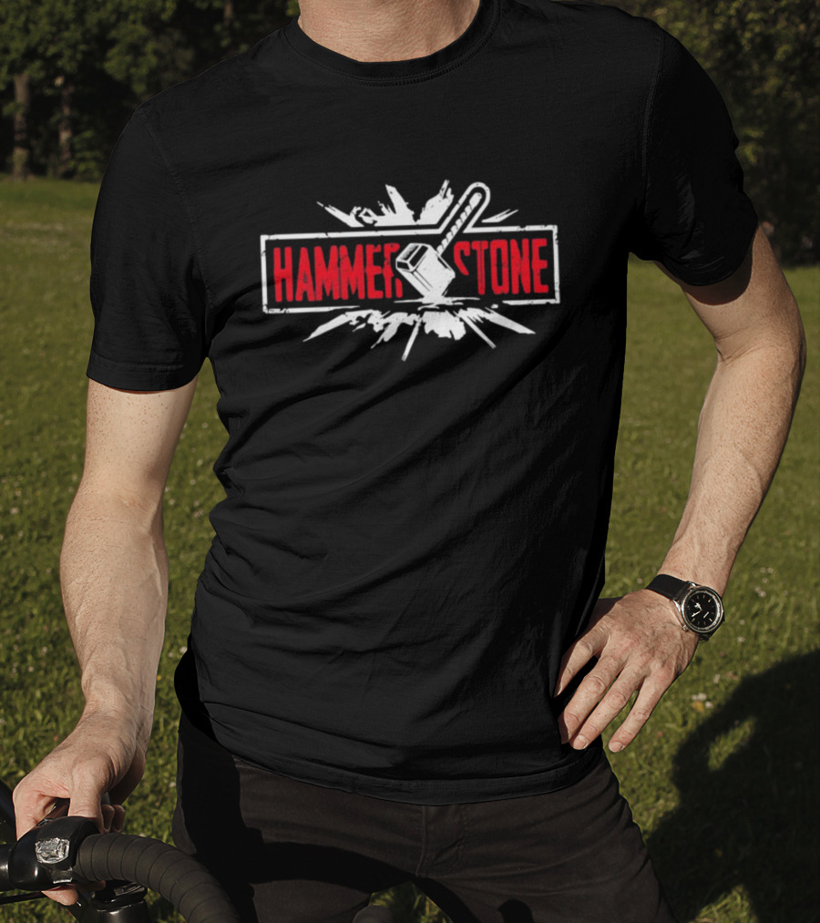 HAMMER STONE Burst Impact Graphic With Sledgehammer T-Shirt