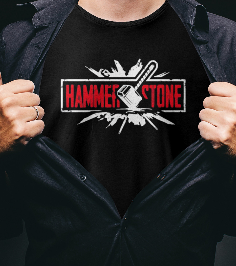 HAMMER STONE Burst Impact Graphic With Sledgehammer T-Shirt
