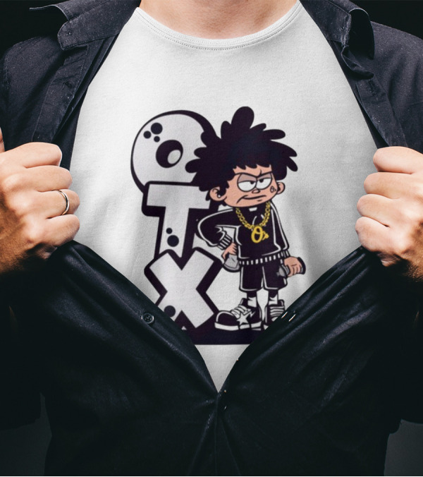 OTX Only Tha Xlcusive Cartoon Character With Chain T-Shirt