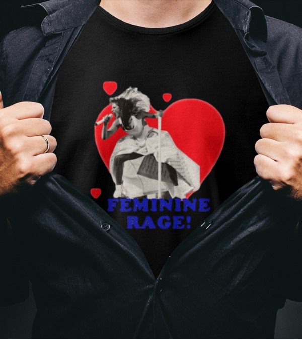 Taylor Swift Feminine Rage Sussy Swiftie Heart Stage Performance T-Shirt