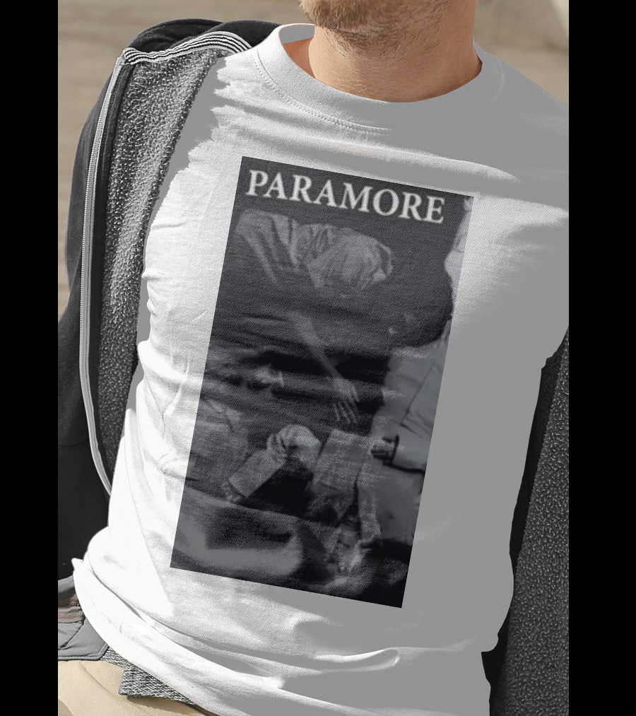 Paramore Black And White Band Photo Trio Lying Down T-Shirt