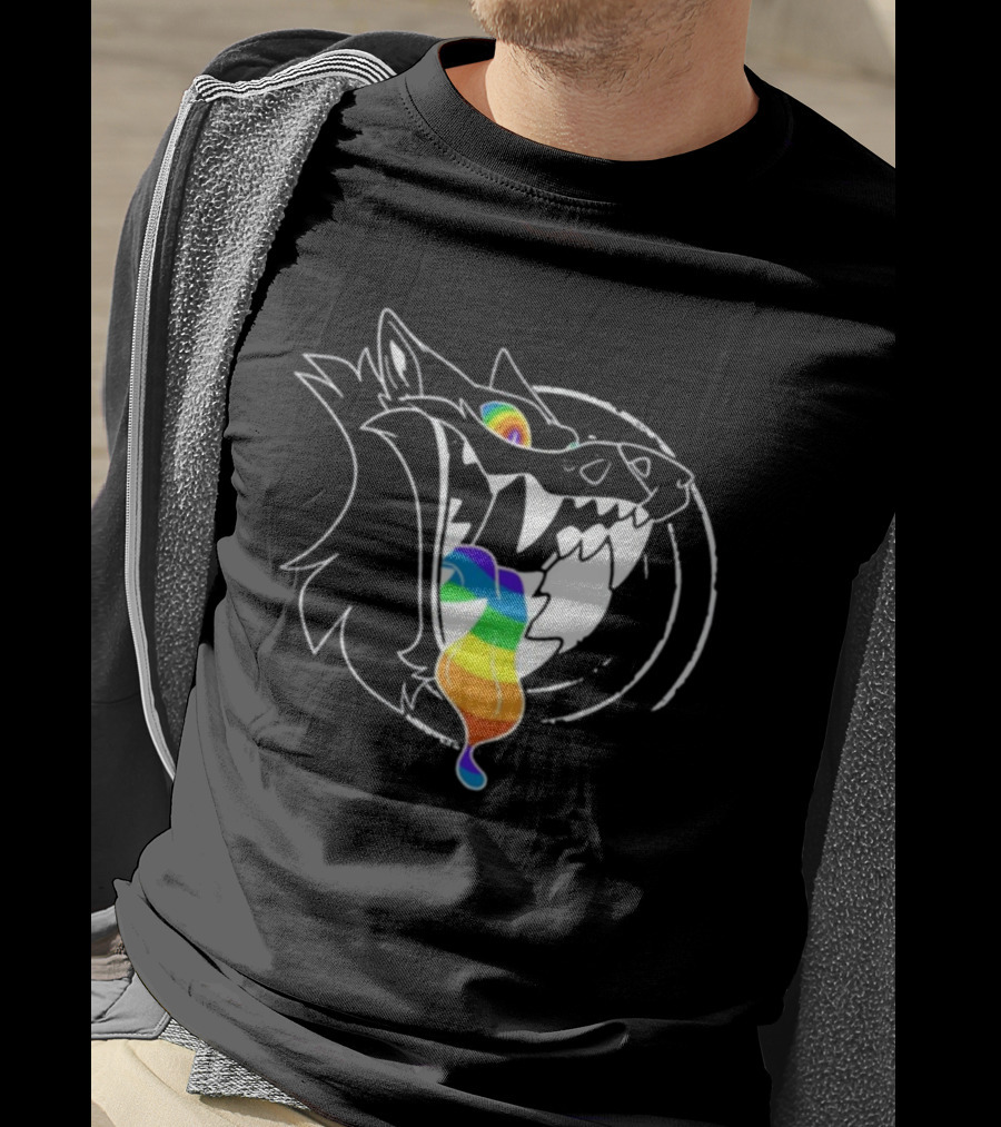 Slosh.Dog Prismaw Rainbow Wolf T-Shirt