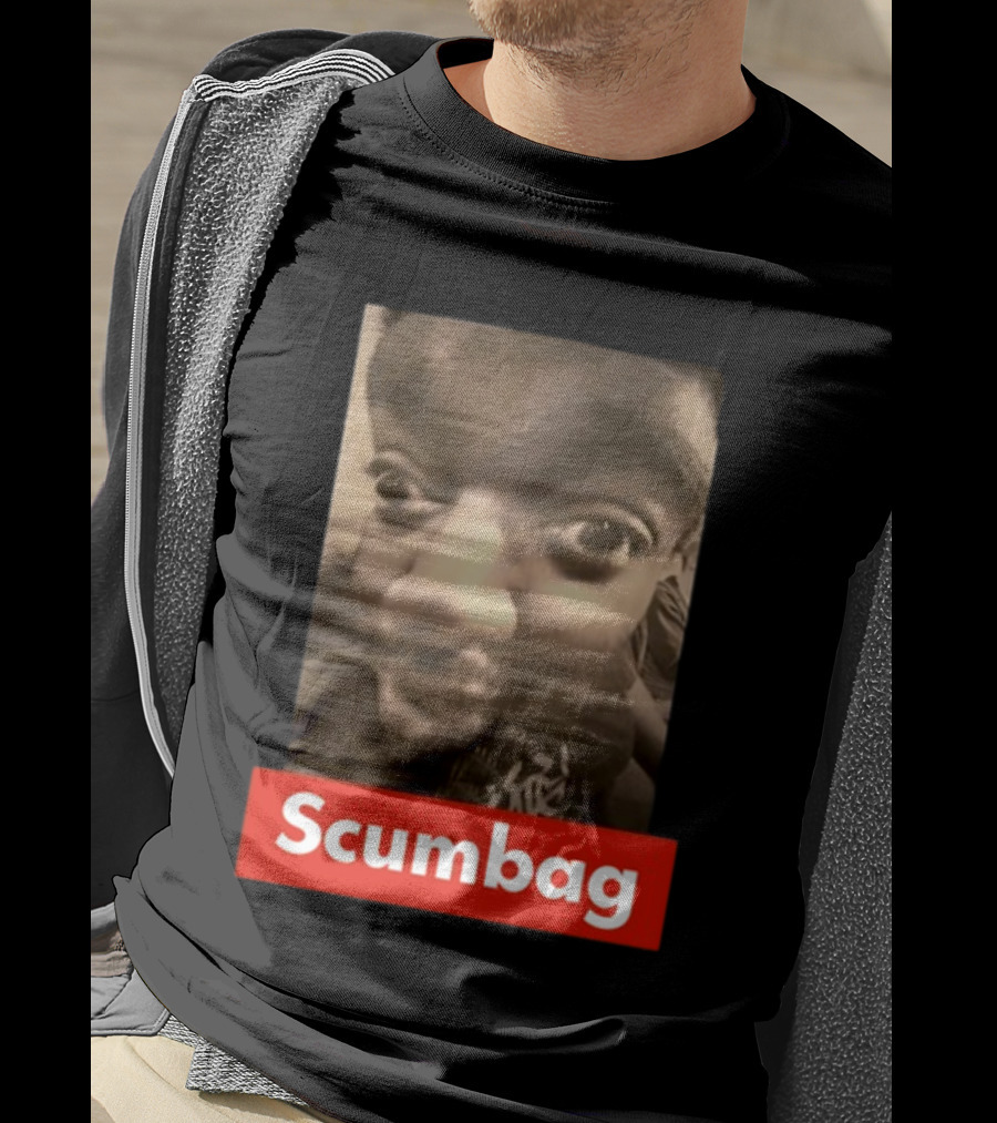 Scumbag Distorted Face Black And White Photo T-Shirt