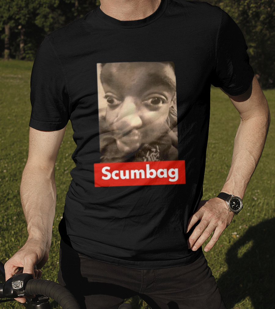Scumbag Distorted Face Black And White Photo T-Shirt