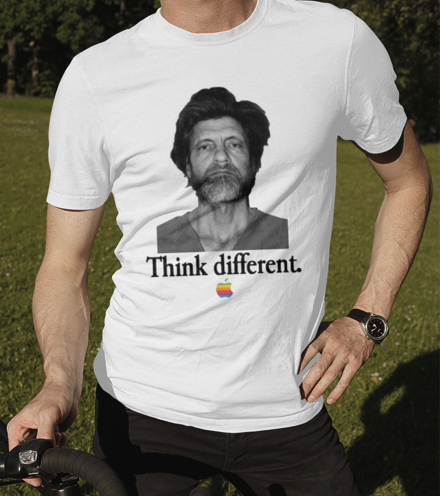 Uncle Ted Think Different Apple Parody With Rainbow T-Shirt