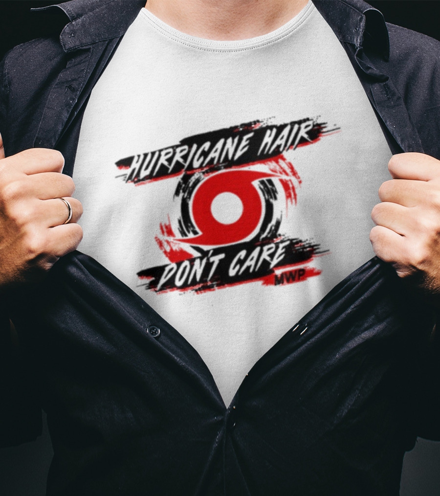 Mike's Weather Page Hurricane Hair Don't Care MWP Red Cyclone T-Shirt