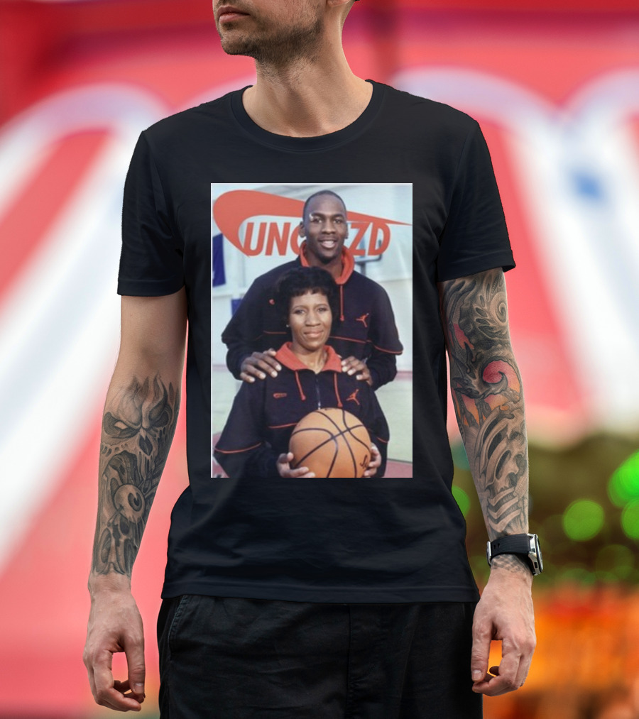 UNCVZD Basketball Icon with Red Swoosh T-Shirt