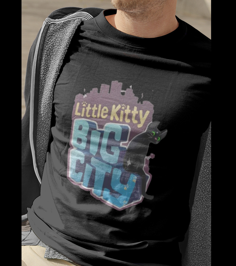 Little Kitty Big City Playful Cat Adventure T-Shirt