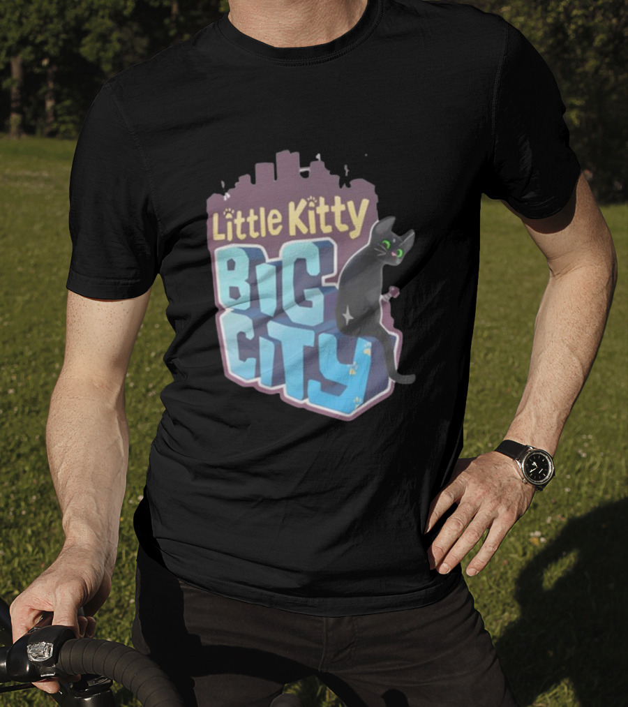 Little Kitty Big City Playful Cat Adventure T-Shirt
