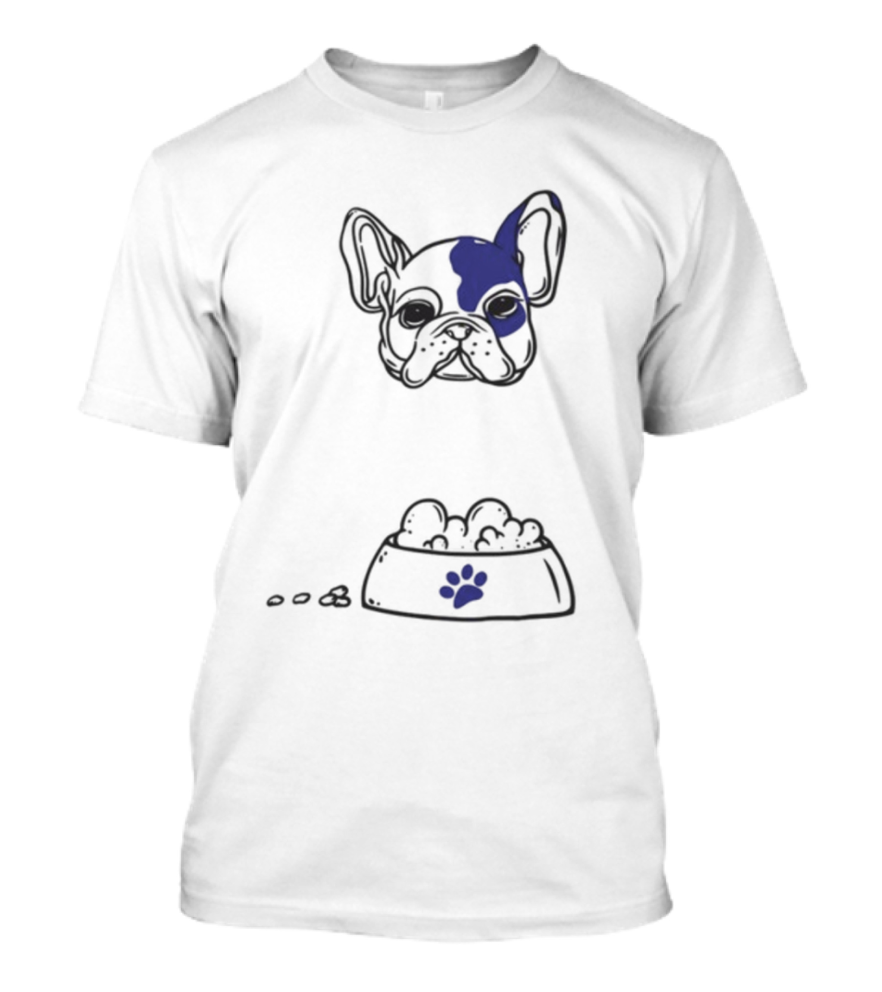 Dog Don't Play With My Food French Bulldog And Paw Print Bowl T-Shirt