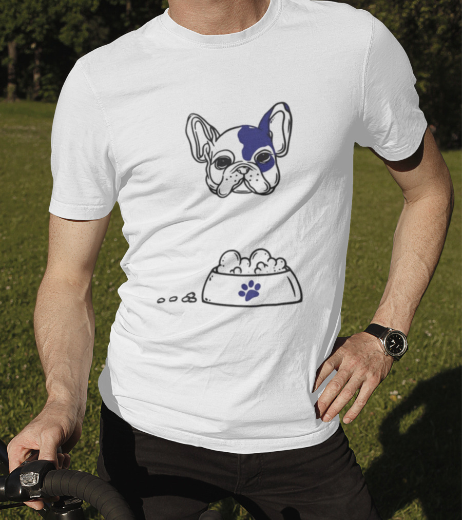 Dog Don't Play With My Food French Bulldog And Paw Print Bowl T-Shirt