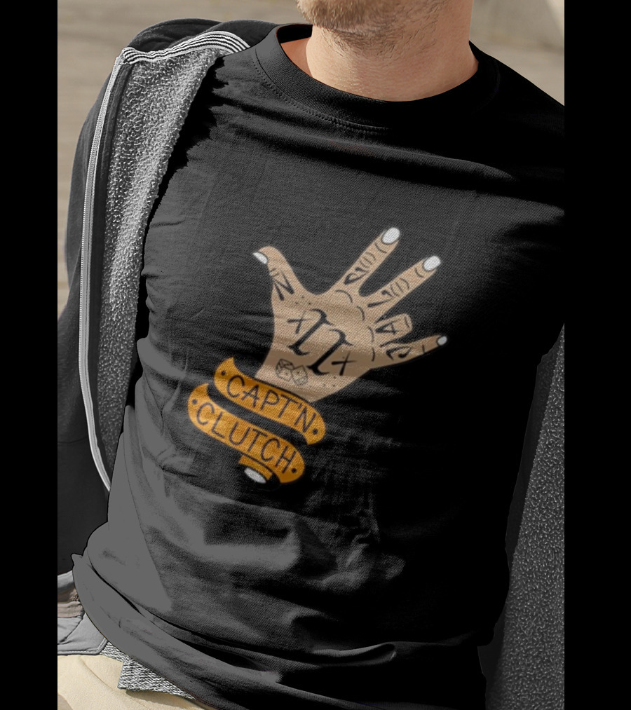 My Business Man Capt'n Clutch Hand Tattoo Numerals Banner T-Shirt