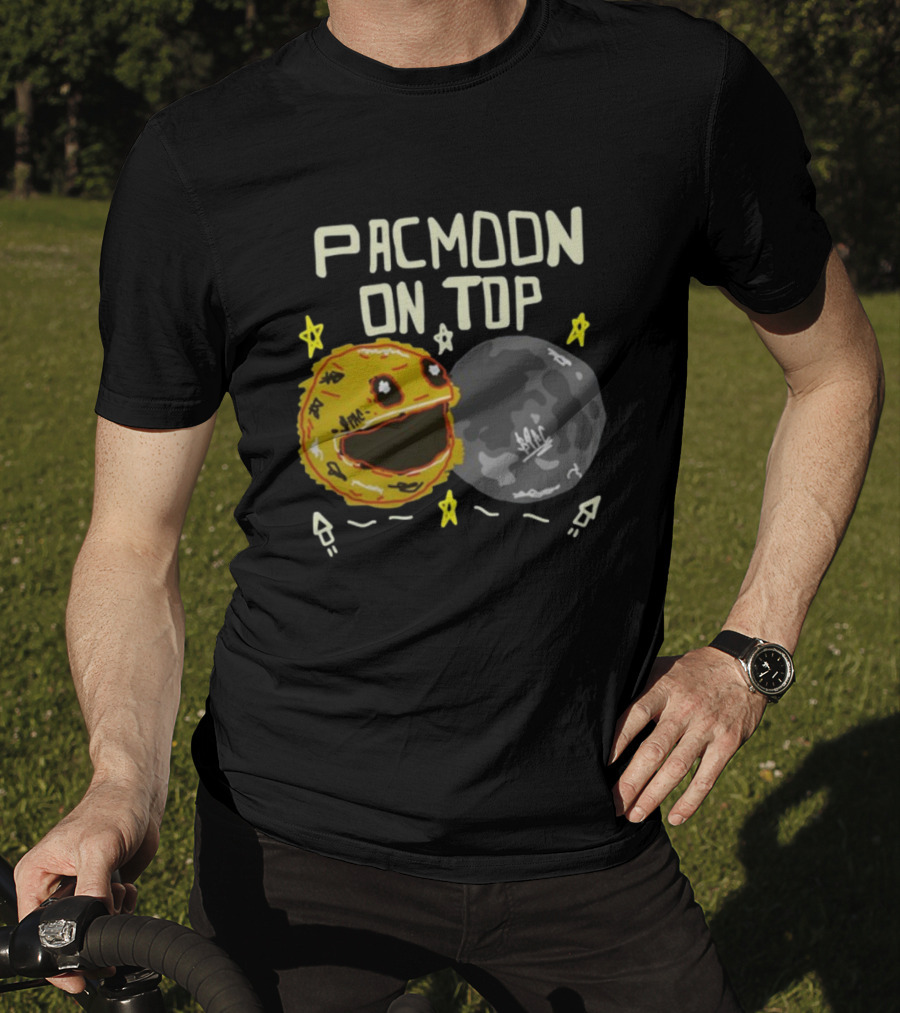 Pacmoon On Top Pacman And Moon With Stars And Arrows T-Shirt