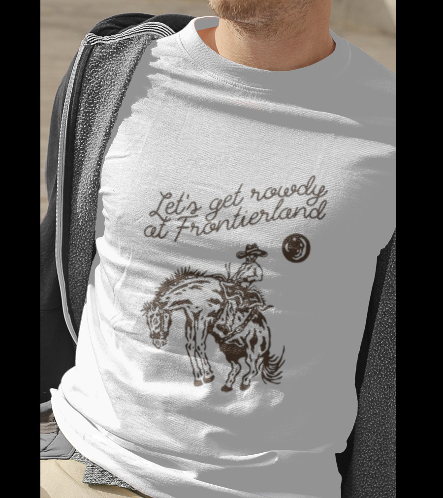 Adelaidesfort Store Let's Get Rowdy At Frontierland Cowboy And Horse Scene T-Shirt