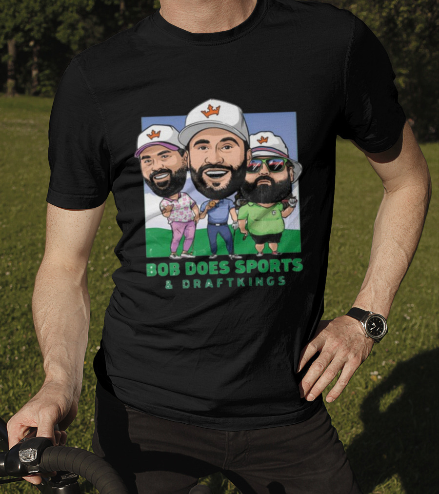 Bob Does Sports And DraftKings Golf Cartoon Collaboration T-Shirt
