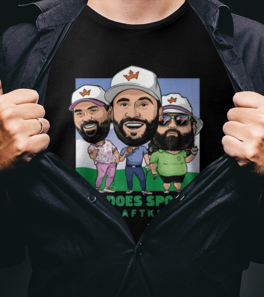 Bob Does Sports And DraftKings Golf Cartoon Collaboration T-Shirt