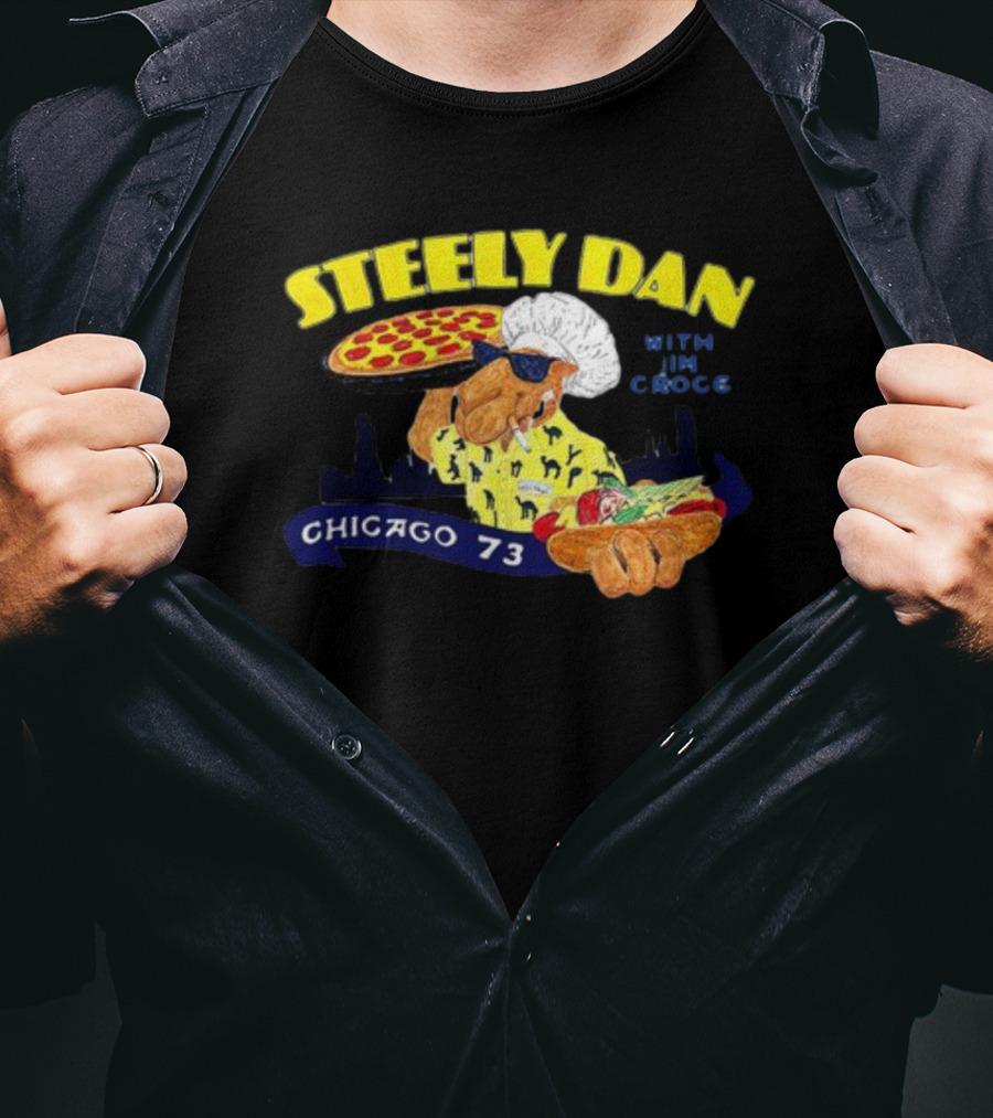 Steely Dan With Jim Croce Pizza Chef Chicago 73 T-Shirt