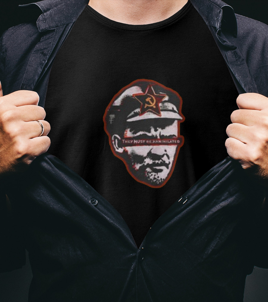 They Must Be Annihilated Soviet Star Lenin Bust Unwokeart Zine T-Shirt