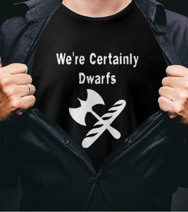 Discworld We're Certainly Dwarfs Battle Axe And Baguette Crossed T-Shirt