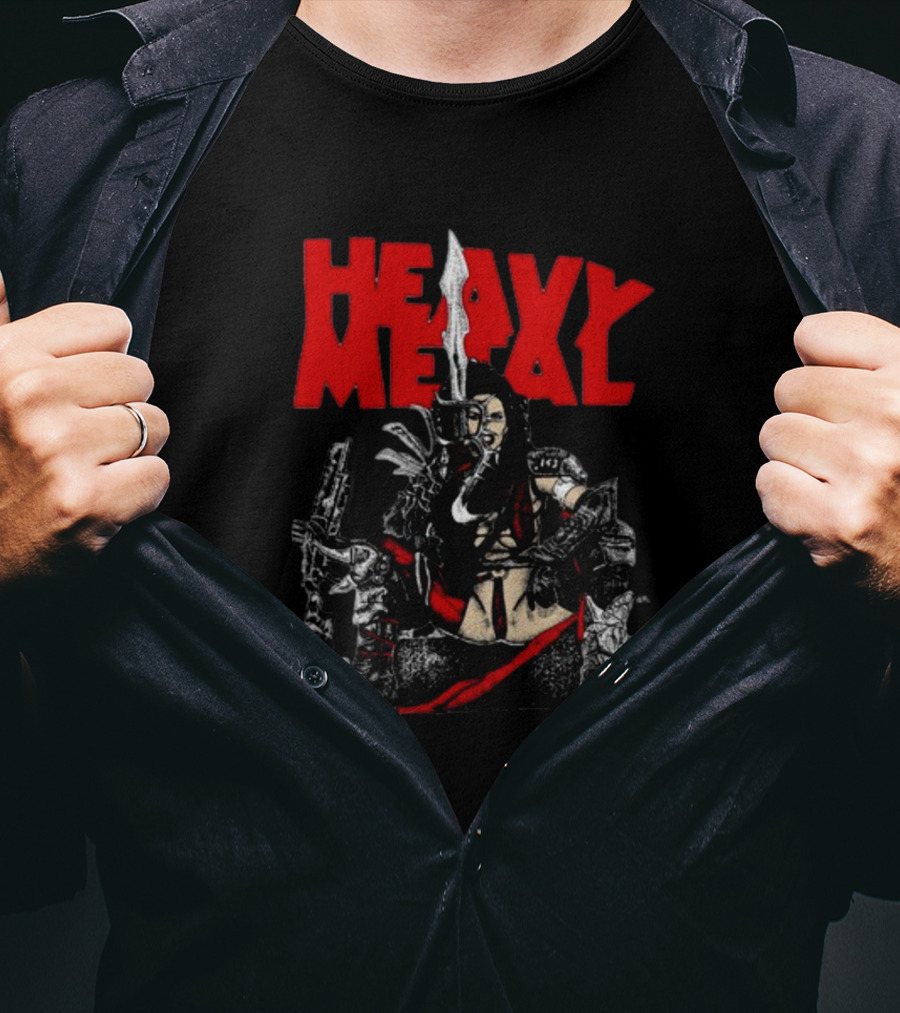 Heavy Metal Warrior With Weapons And Armor T-Shirt