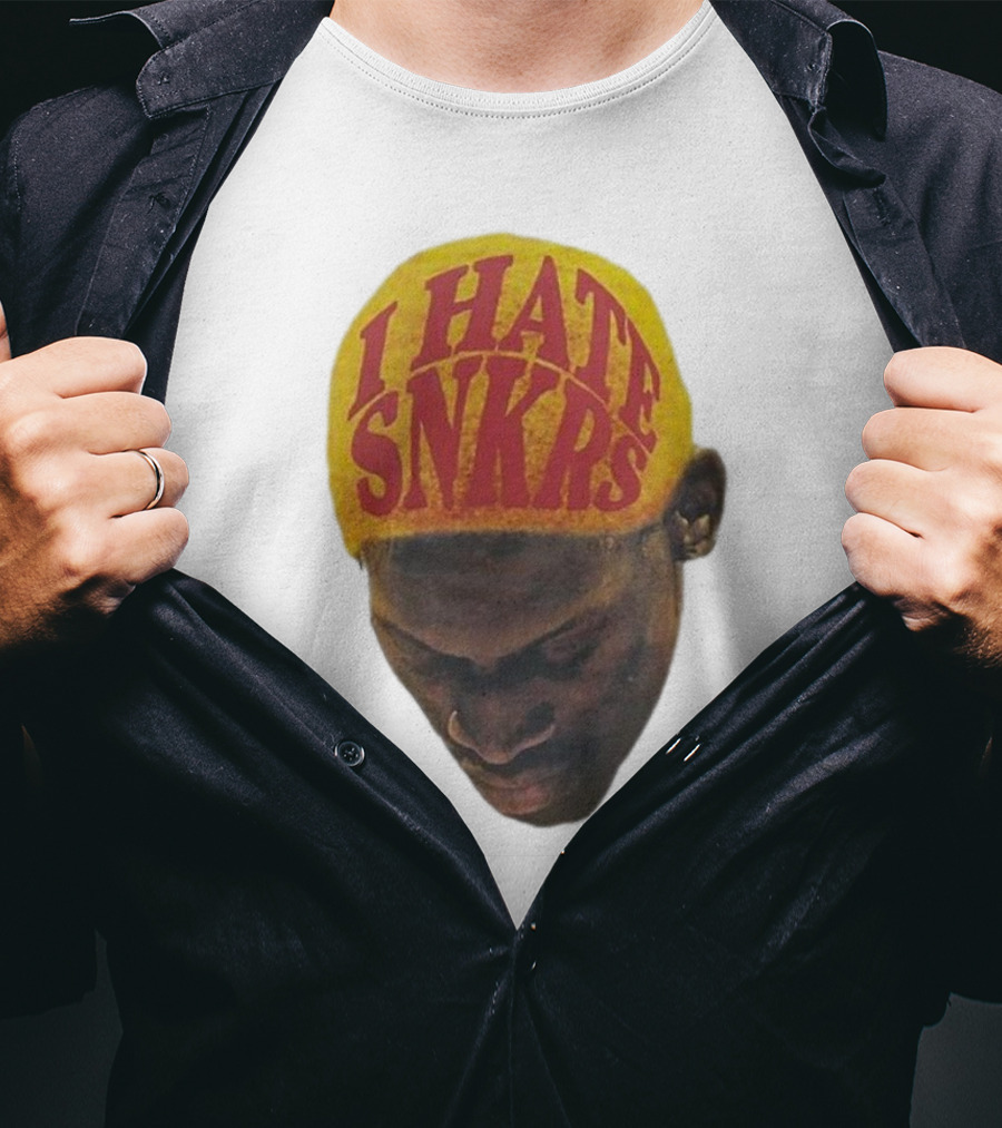 I Hate Snkrs Retro Style Bold Text On Yellow Hat T-Shirt