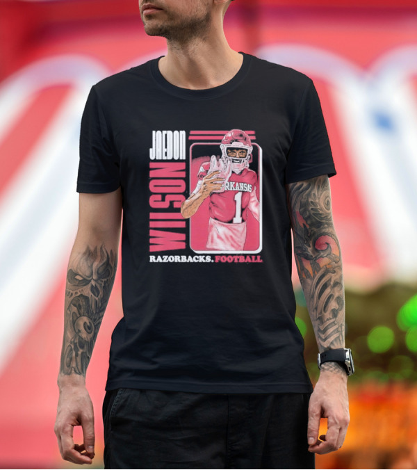 Premium T-Shirt: Jaedon Wilson Arkansas Razorbacks Football Cartoon Player T-Shirt Jaedon Wilson Arkansas Razorbacks Football Cartoon Player T-Shirt