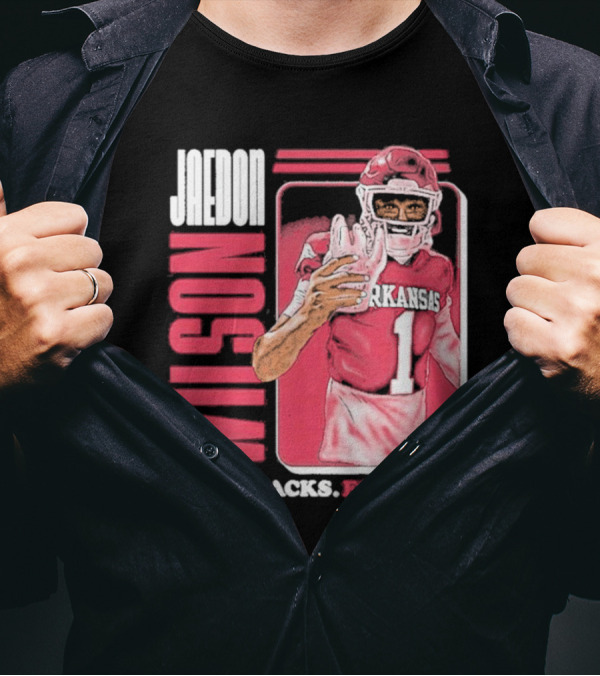 Jaedon Wilson Arkansas Razorbacks Football Cartoon Player T-Shirt