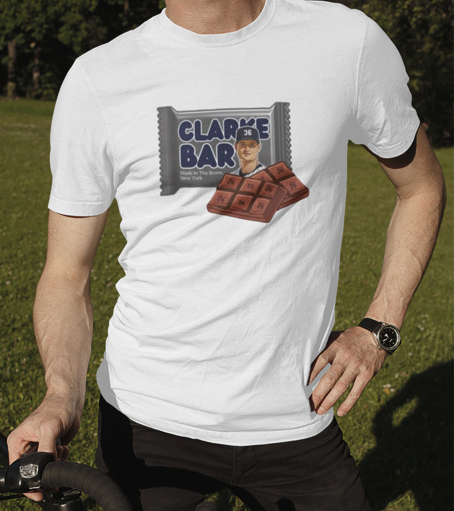 Clarke Bar Made In The Bronx New York Chocolate Baseball 36 Yankees CS T-Shirt