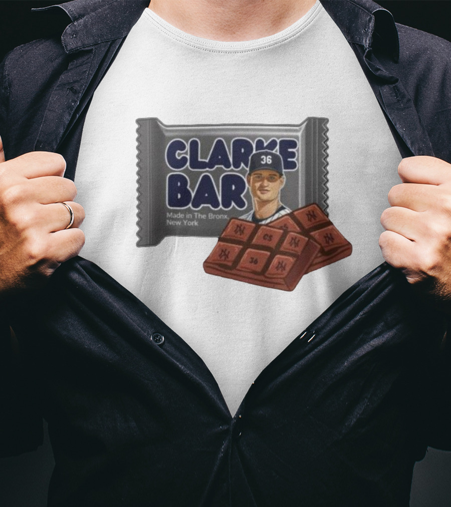 Clarke Bar Made In The Bronx New York Chocolate Baseball 36 Yankees CS T-Shirt