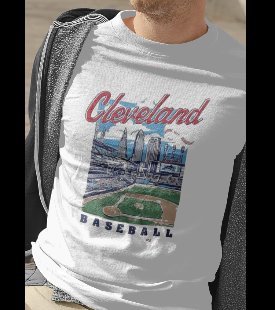Cleveland Baseball Skyline Stadium Scene T-Shirt