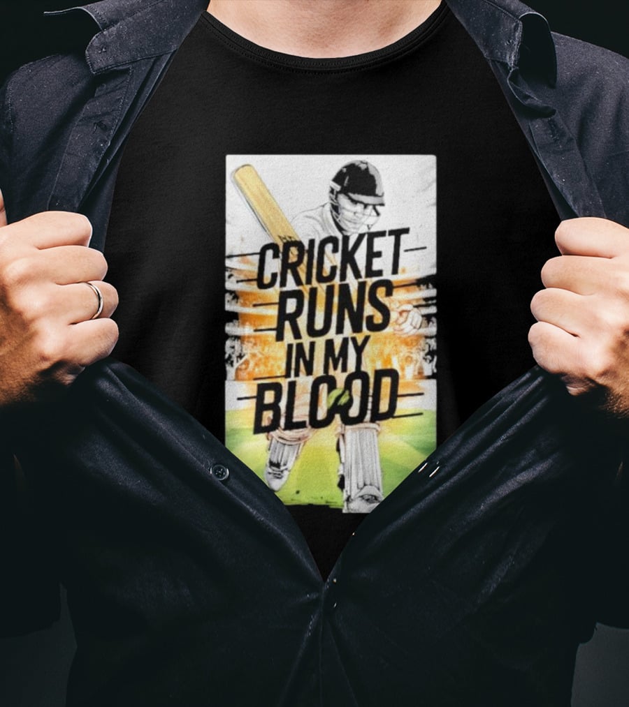 Cricket Runs In My Blood Batting Passion T-Shirt