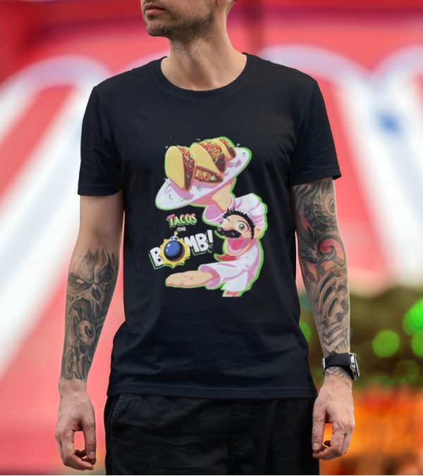 Premium T-Shirt: Curio Kujo Tacos Are the Bomb Chef with Bomb T-Shirt Curio Kujo Tacos Are the Bomb Chef with Bomb T-Shirt