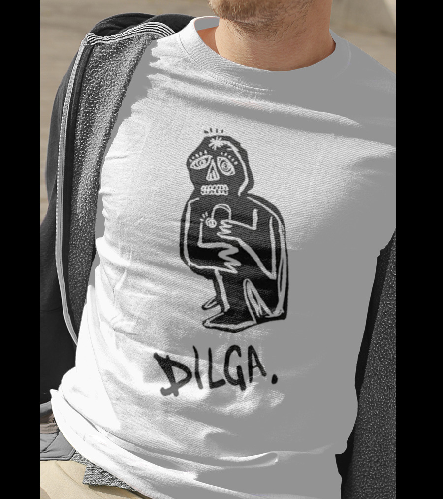 DILGA Boxy Character Holding Lock T-Shirt