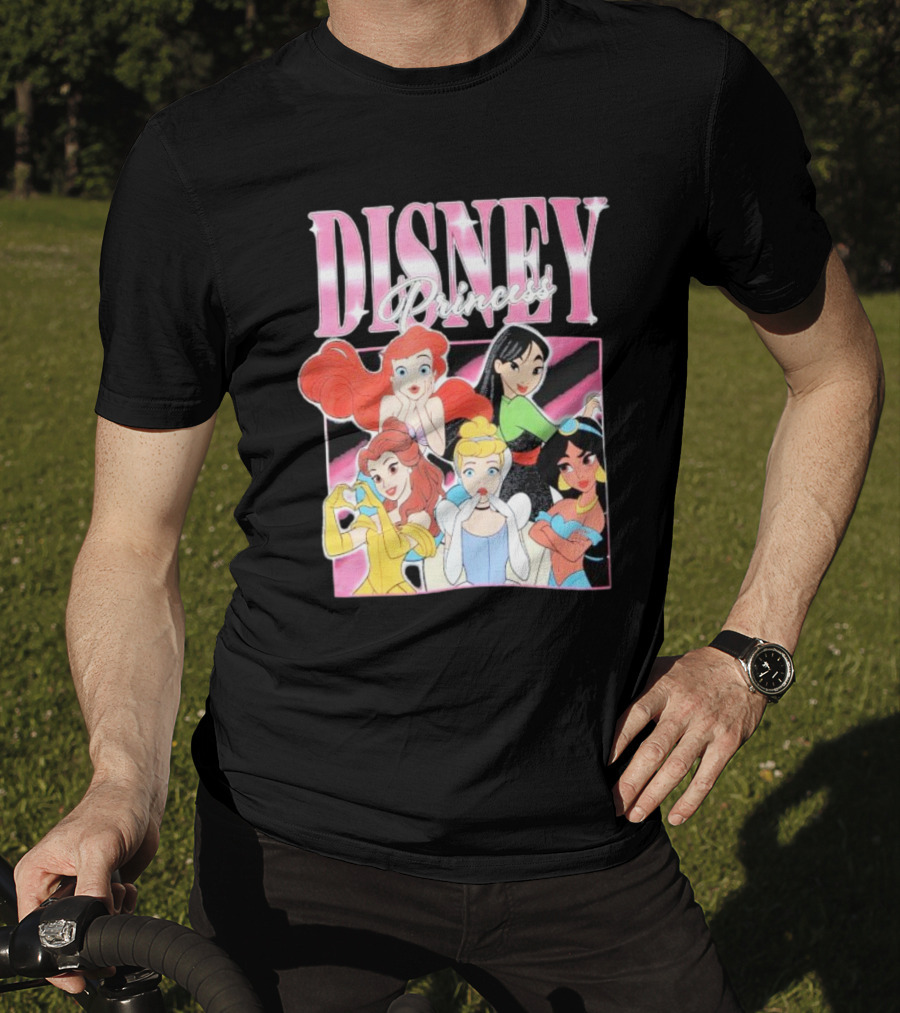 Disney Princess Group Ariel Belle Cinderella Jasmine Mulan T-Shirt