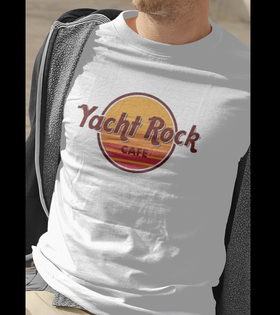 Yacht Rock Cafe Retro Sunset Circle T-Shirt