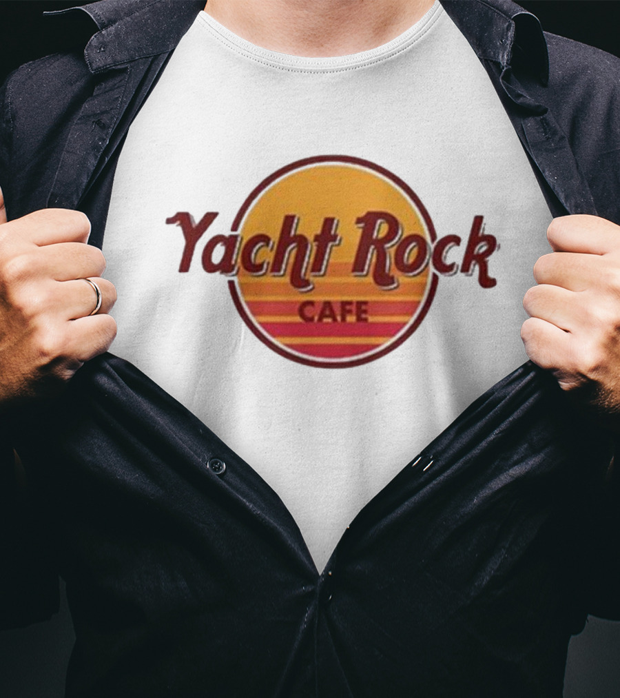 Yacht Rock Cafe Retro Sunset Circle T-Shirt