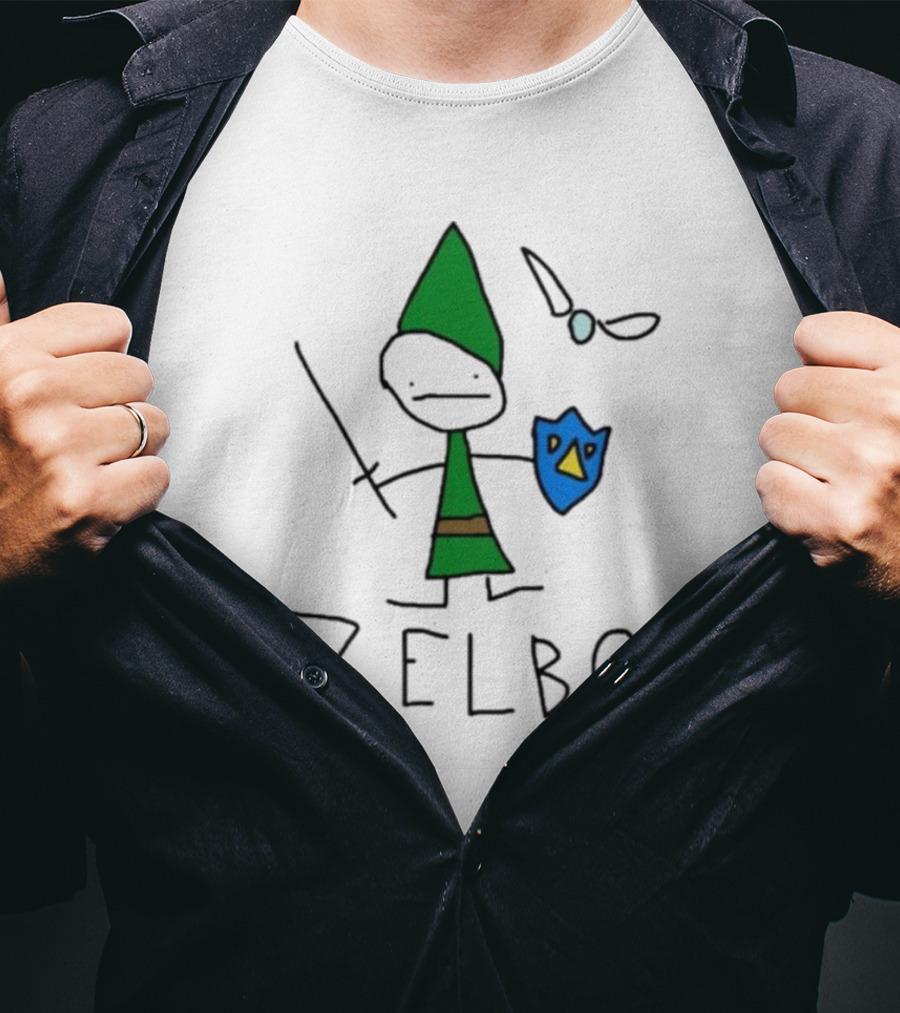 The Legend Of Zelbo Stick Figure With Sword And Shield T-Shirt
