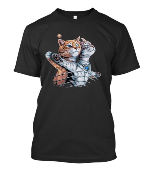 Titanic Cats Jack And Rose Paws On Ship's Bow T-Shirt