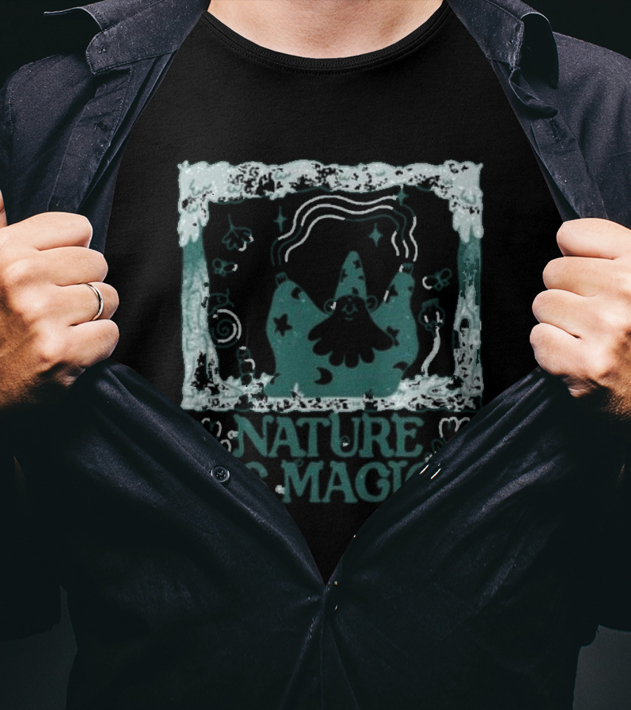 Nature Is Magic Wizard Stars And Flowers T-Shirt