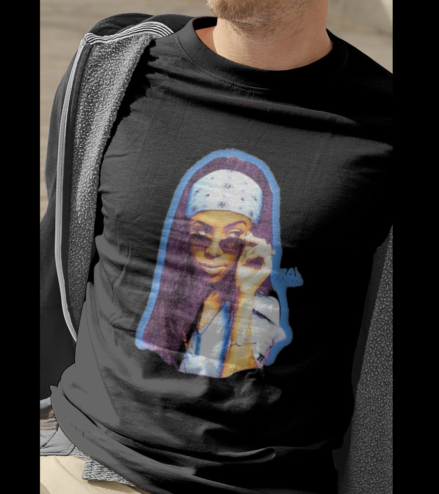 Zayn Malik Aaliyah Bandana Sunglasses Airbrush Purple T-Shirt