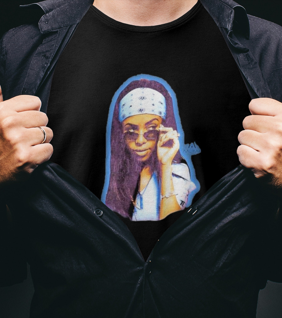 Zayn Malik Aaliyah Bandana Sunglasses Airbrush Purple T-Shirt