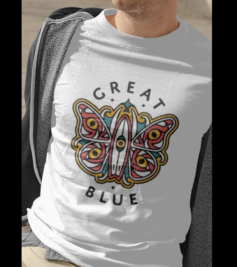 Great Blue Peter Anspach Wave Jammer Butterfly T-Shirt