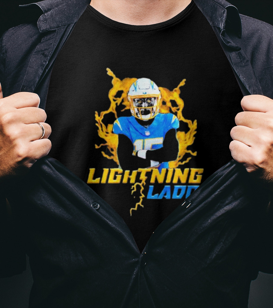 Lightning Ladd Bold Blue Football Power Charge T-Shirt