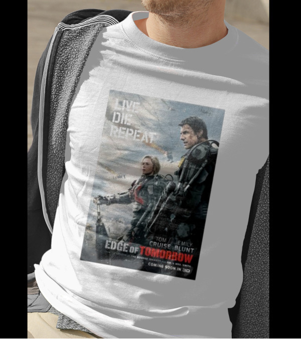 Live Die Repeat Edge Of Tomorrow Tom Cruise Emily Blunt Coming Soon In 3D T-Shirt