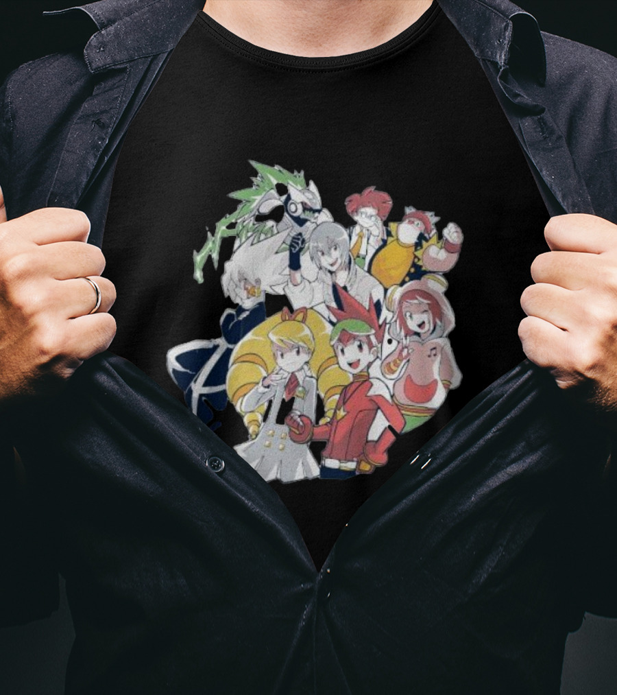 Mega Man Star Force Allies Heroes And Characters T-Shirt