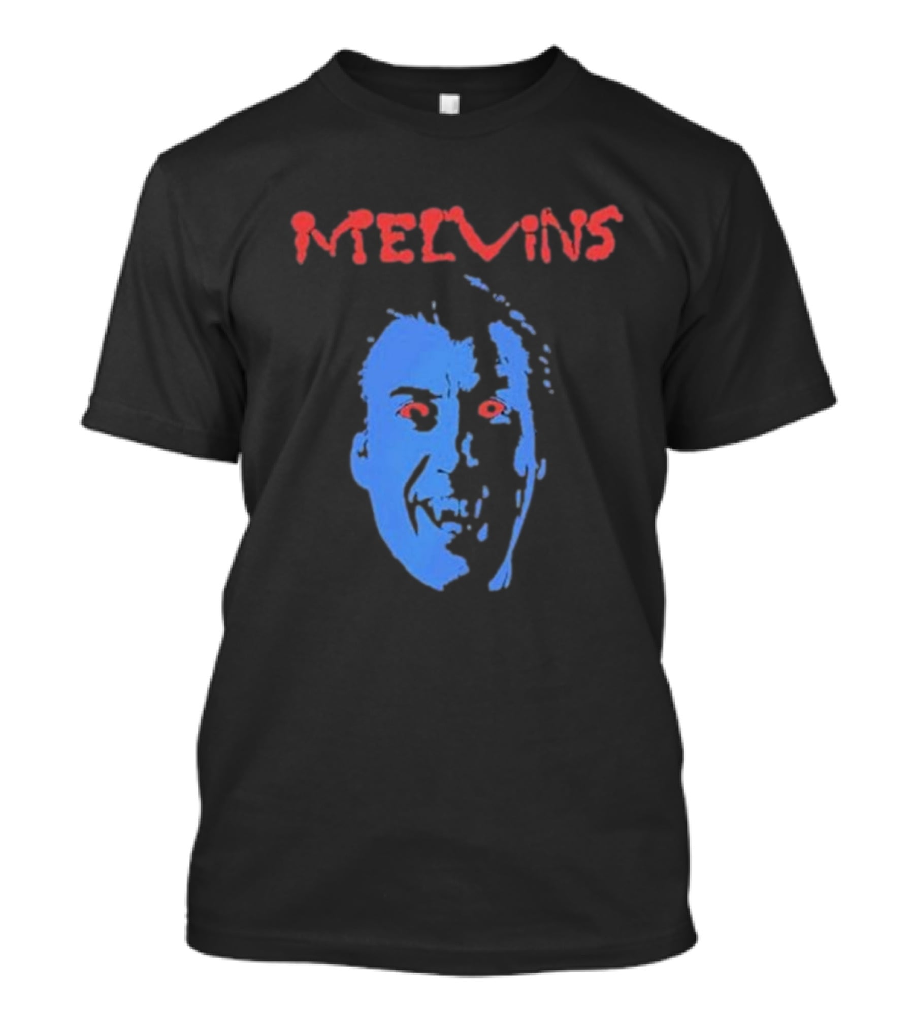 Melvins Christopher Iconic Blue Face With Red Eyes T-Shirt