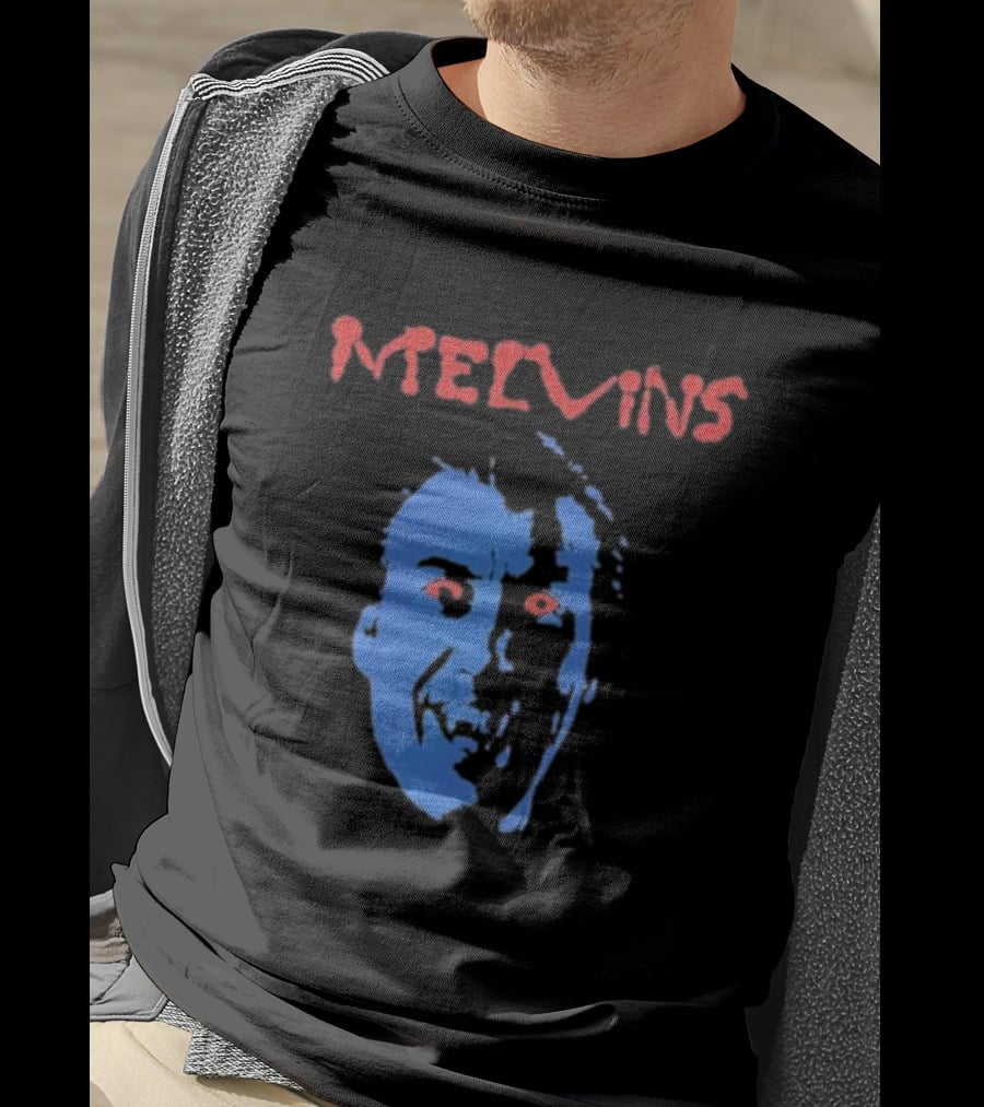 Melvins Christopher Iconic Blue Face With Red Eyes T-Shirt