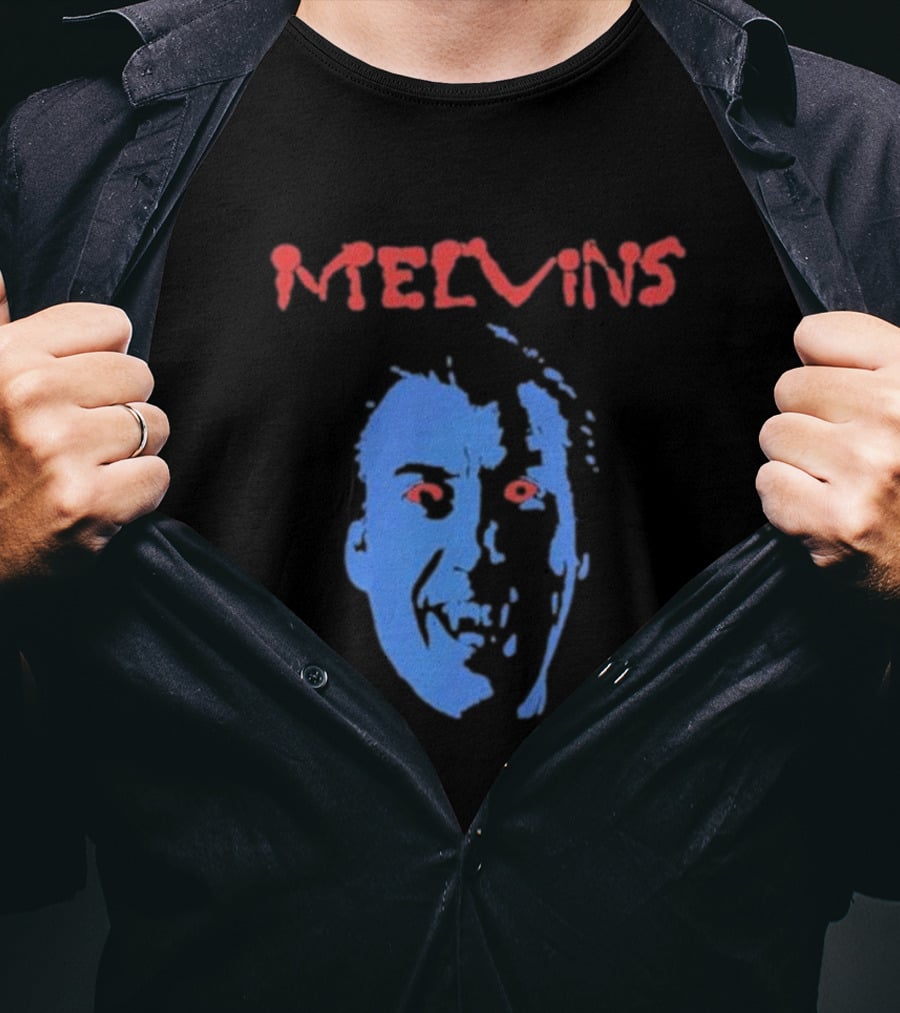 Melvins Christopher Iconic Blue Face With Red Eyes T-Shirt